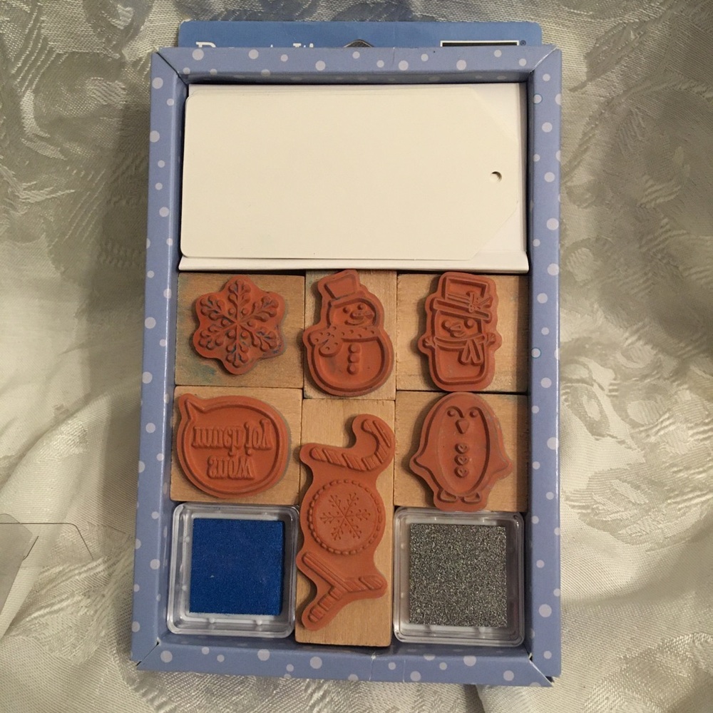 Gift tag making set 6 stamps 7 tags